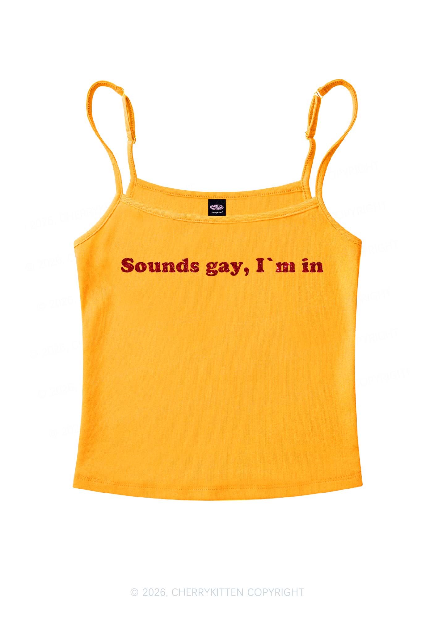 Sounds Gay Pride Y2K Spaghetti Strap Cami Cherrykitten