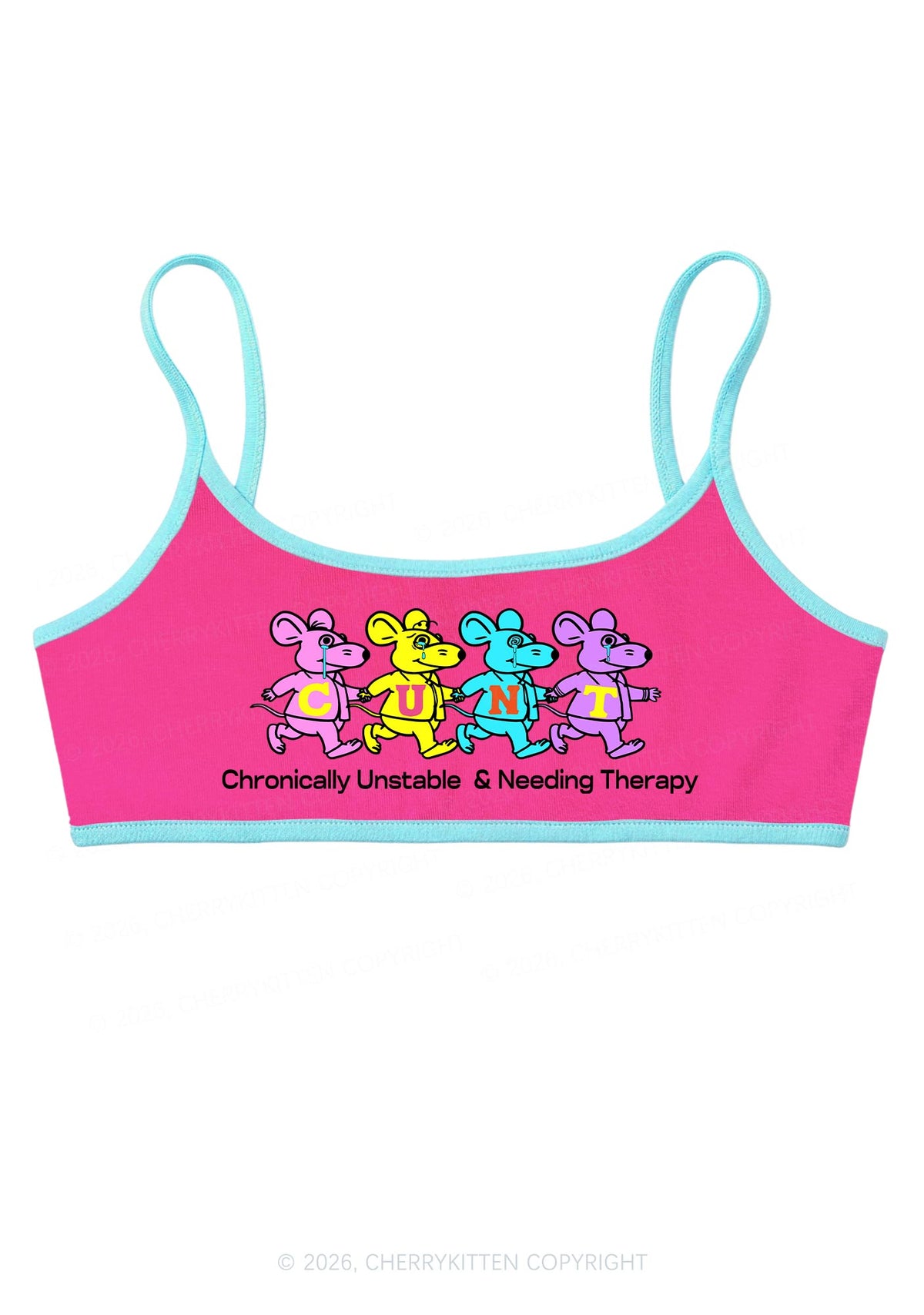 Chronically Unstable Needing Therapy Y2K Super Crop Cami Cherrykitten