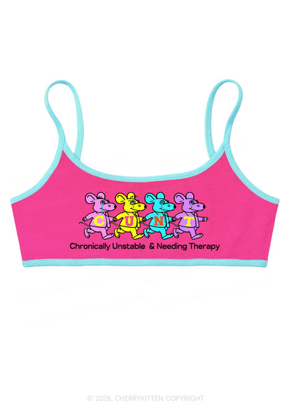 Chronically Unstable Needing Therapy Y2K Super Crop Cami Cherrykitten
