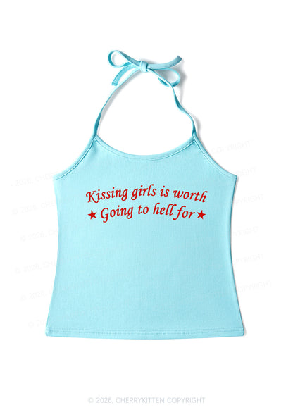 Kissing Girls is Worth Pride Y2K Halter Neck Cami Cherrykitten