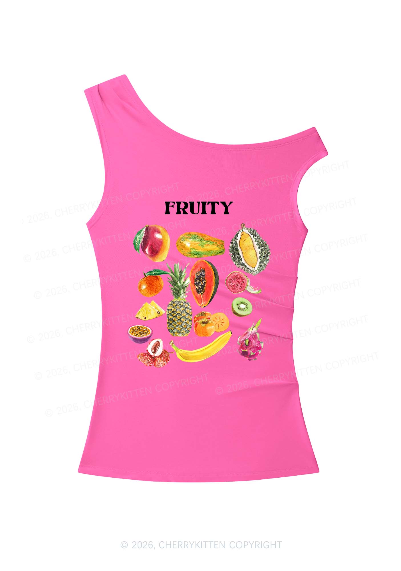 Fruity Y2K Off Shoulder Tank Top Cherrykitten