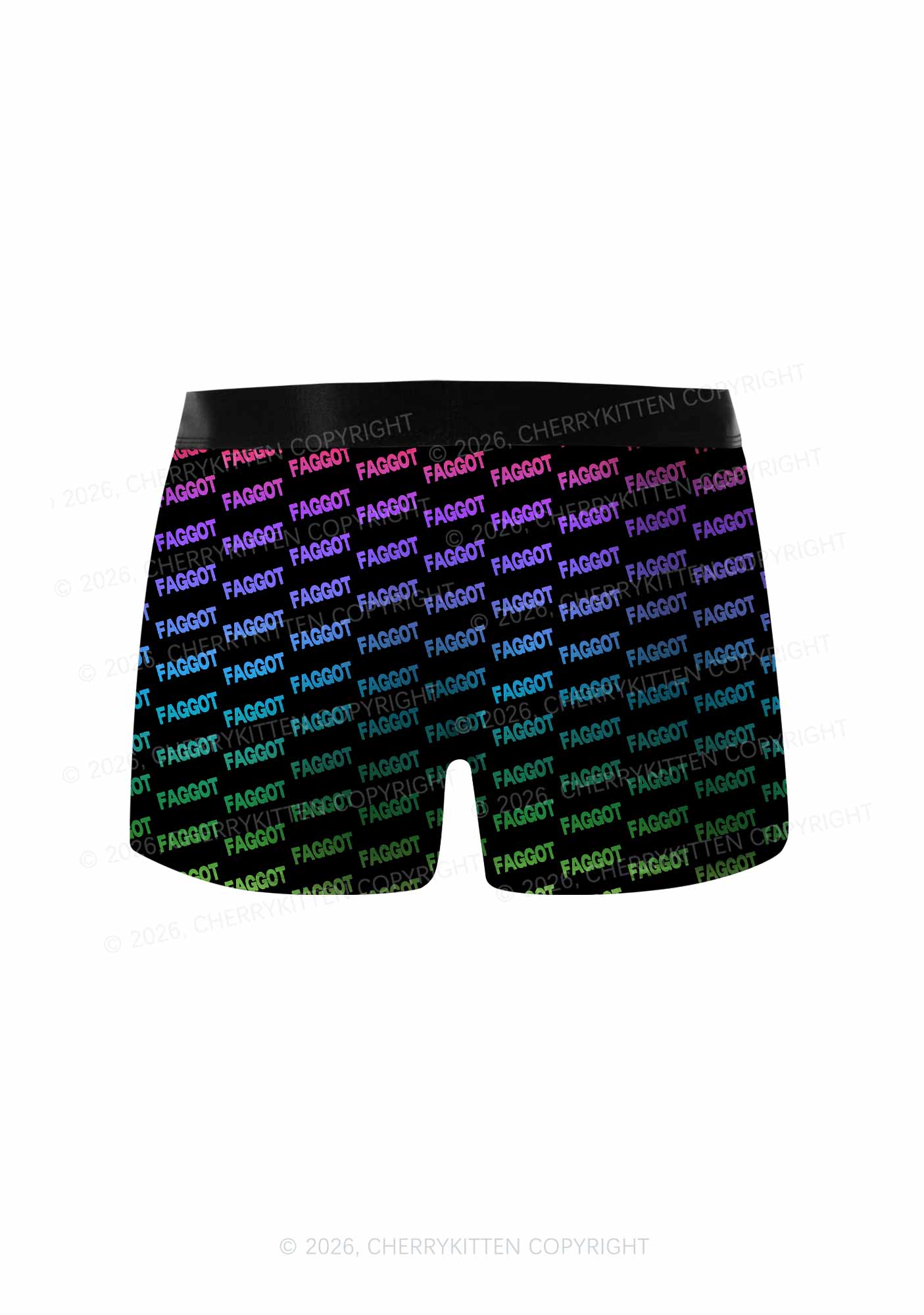 Neon Rainbow Faggot Pride Y2K Print Men Boxer Briefs Cherrykitten