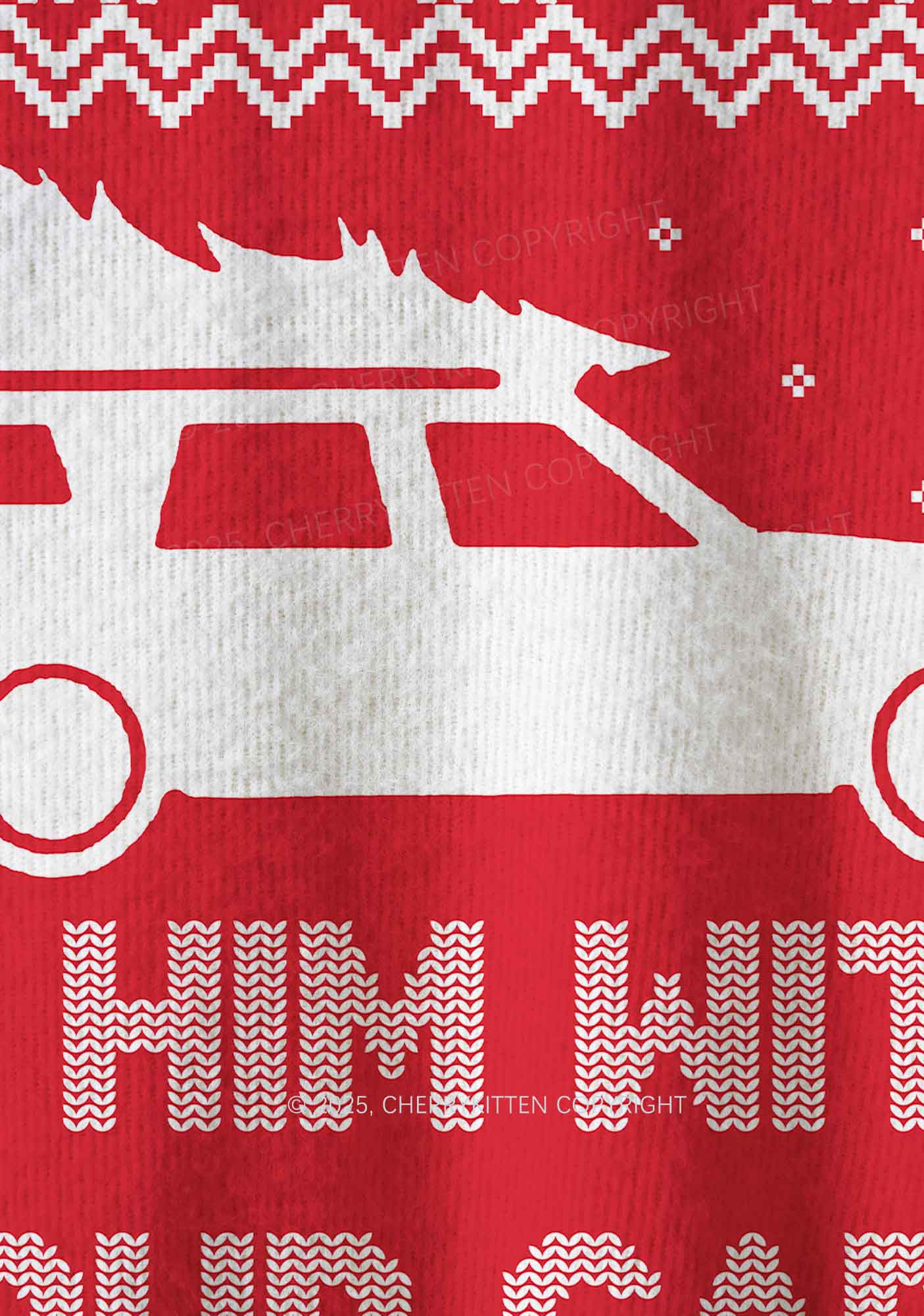 Hit Him Y2K Christmas Knit Sweatshirt Cherrykitten