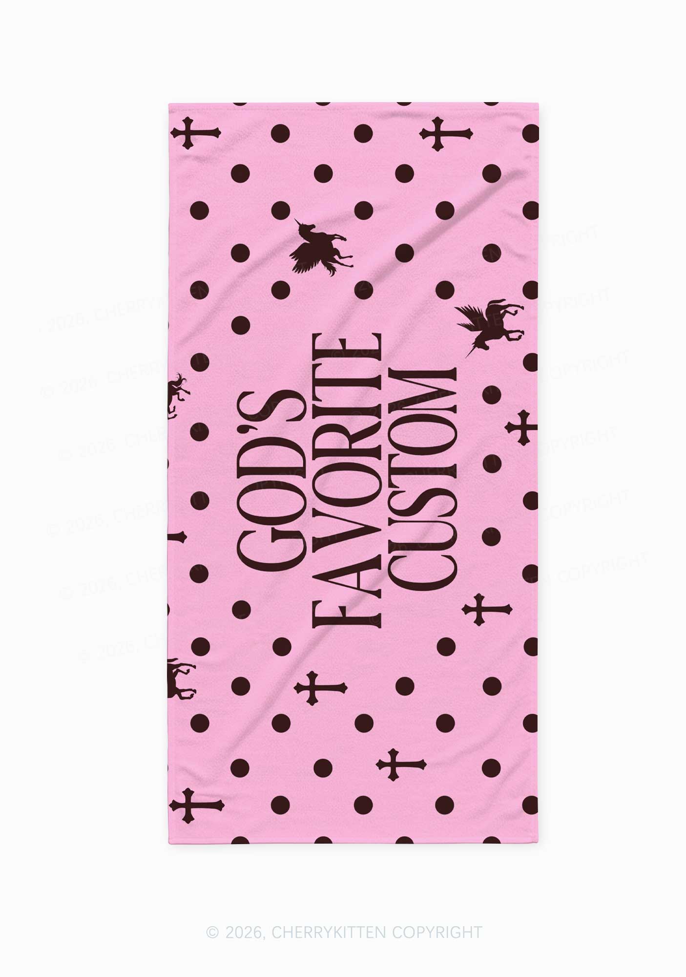 Gods Favorite Custom Y2K Beach Towel Cherrykitten