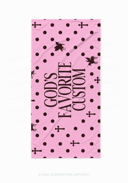 Gods Favorite Custom Y2K Beach Towel Cherrykitten
