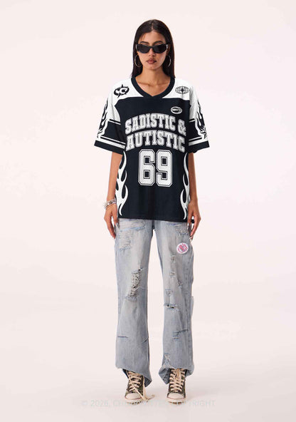Sadistic And Autistic Y2K Sport Jersey Shirts Cherrykitten