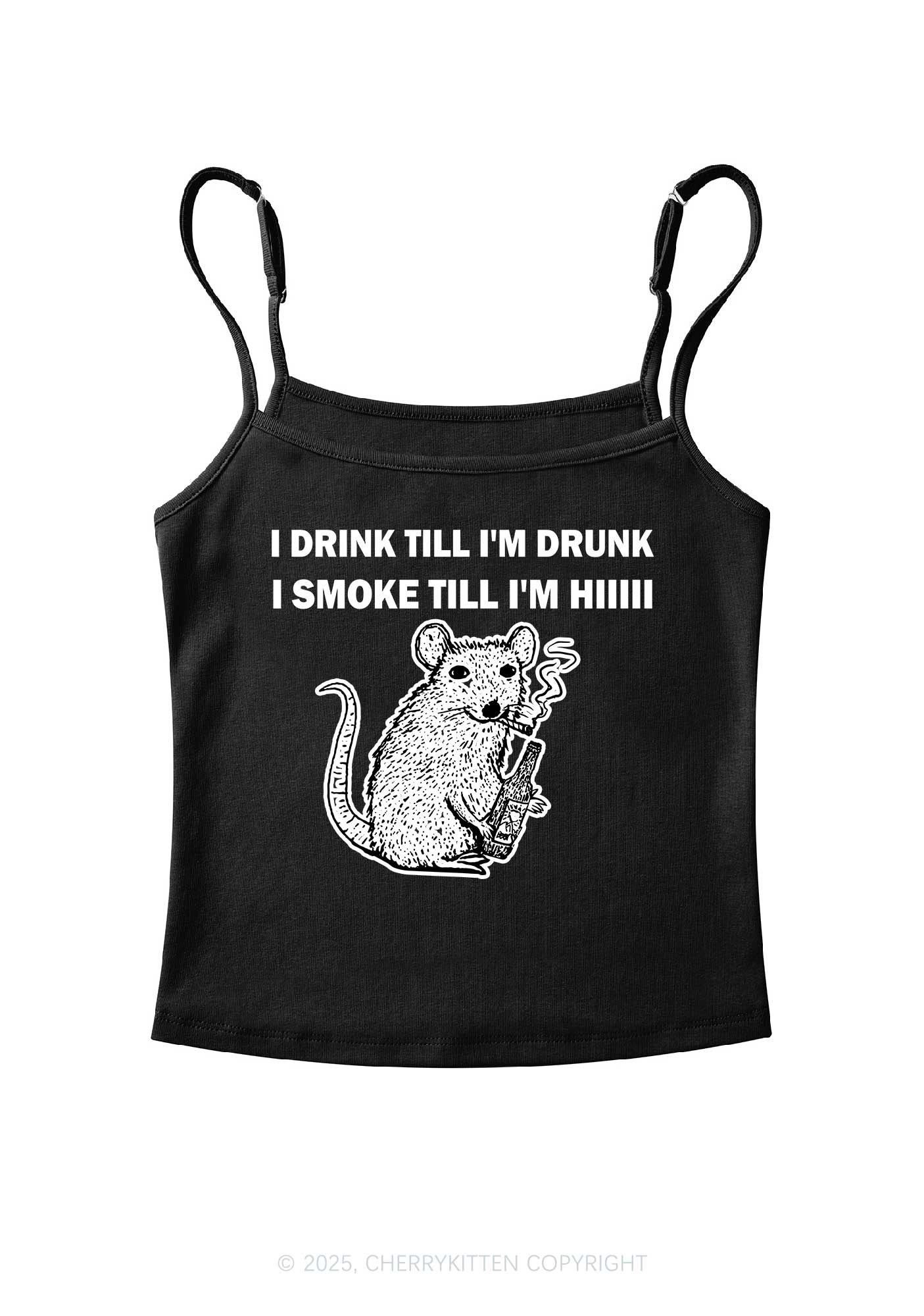 Drunk And Smoke Ratz Y2K Spaghetti Strap Cami Cherrykitten