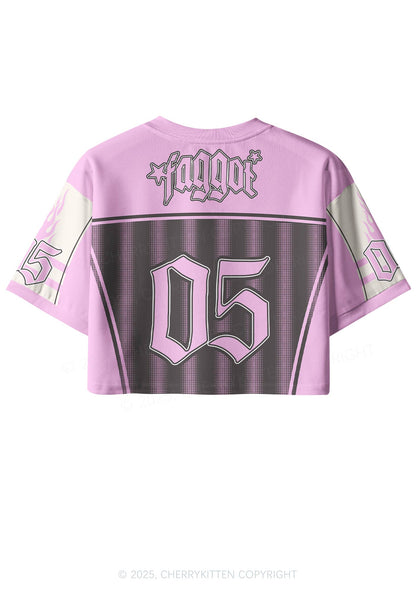 Custom Brown Faggot Stars Pride Y2K Crop Sport Jersey Shirts Cherrykitten