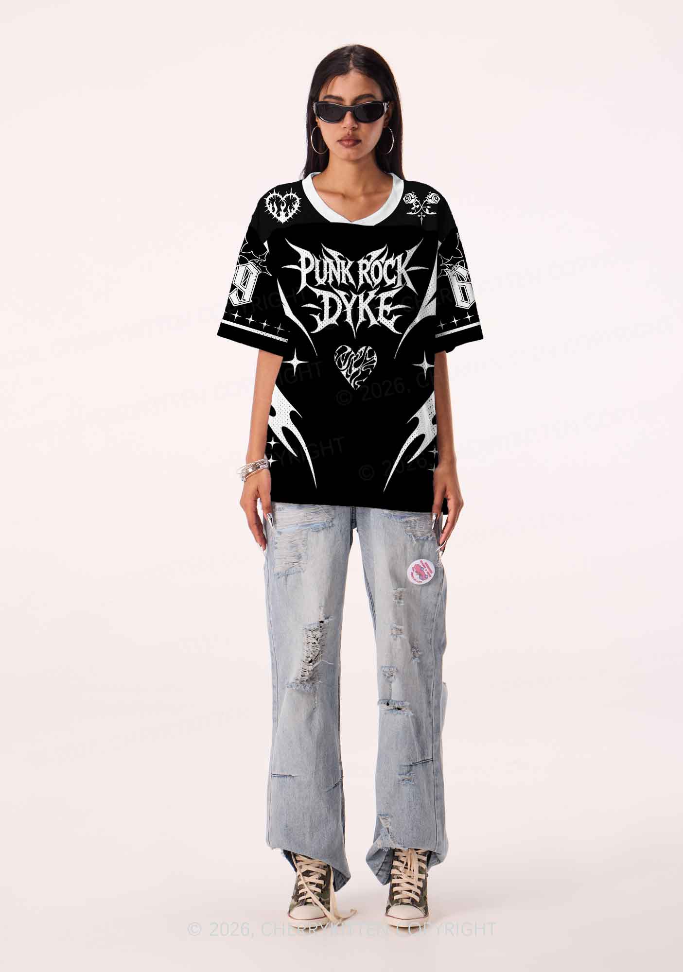 Punk Rock Dyke Pride Y2K Sport Jersey Shirts Cherrykitten