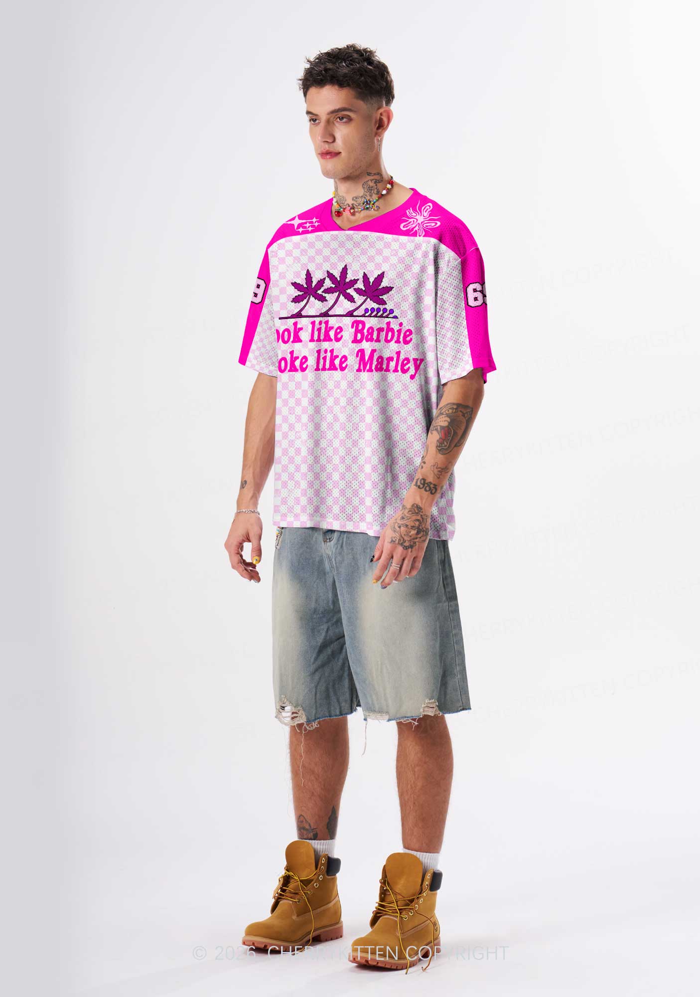 Smoke Like Marley Y2K Sport Jersey Shirts Cherrykitten