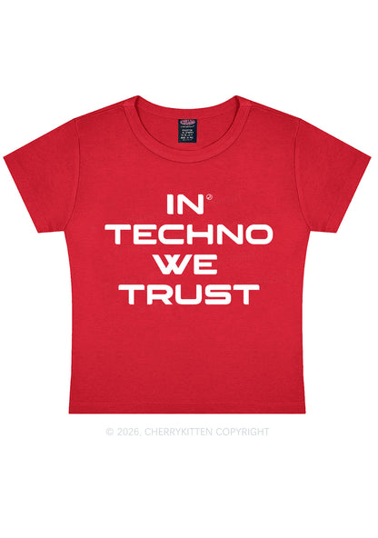 In Techno We Trust Y2K Baby Tee Cherrykitten