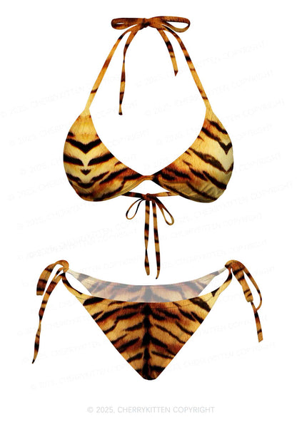 Wild Tiger Texture Y2K Print Bikini Set Cherrykitten