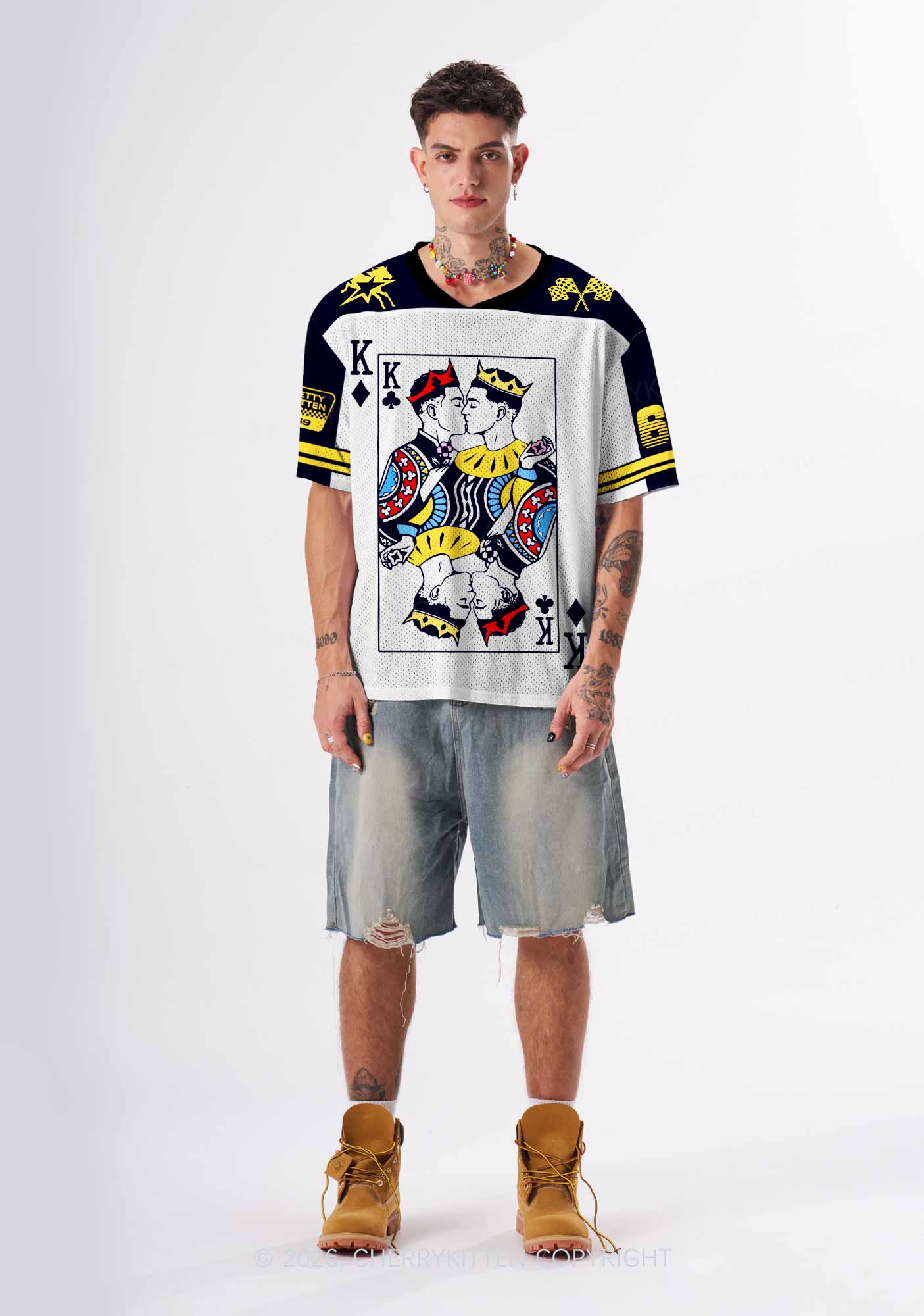 Black Gay King Pride Y2K Sport Jersey Shirts Cherrykitten