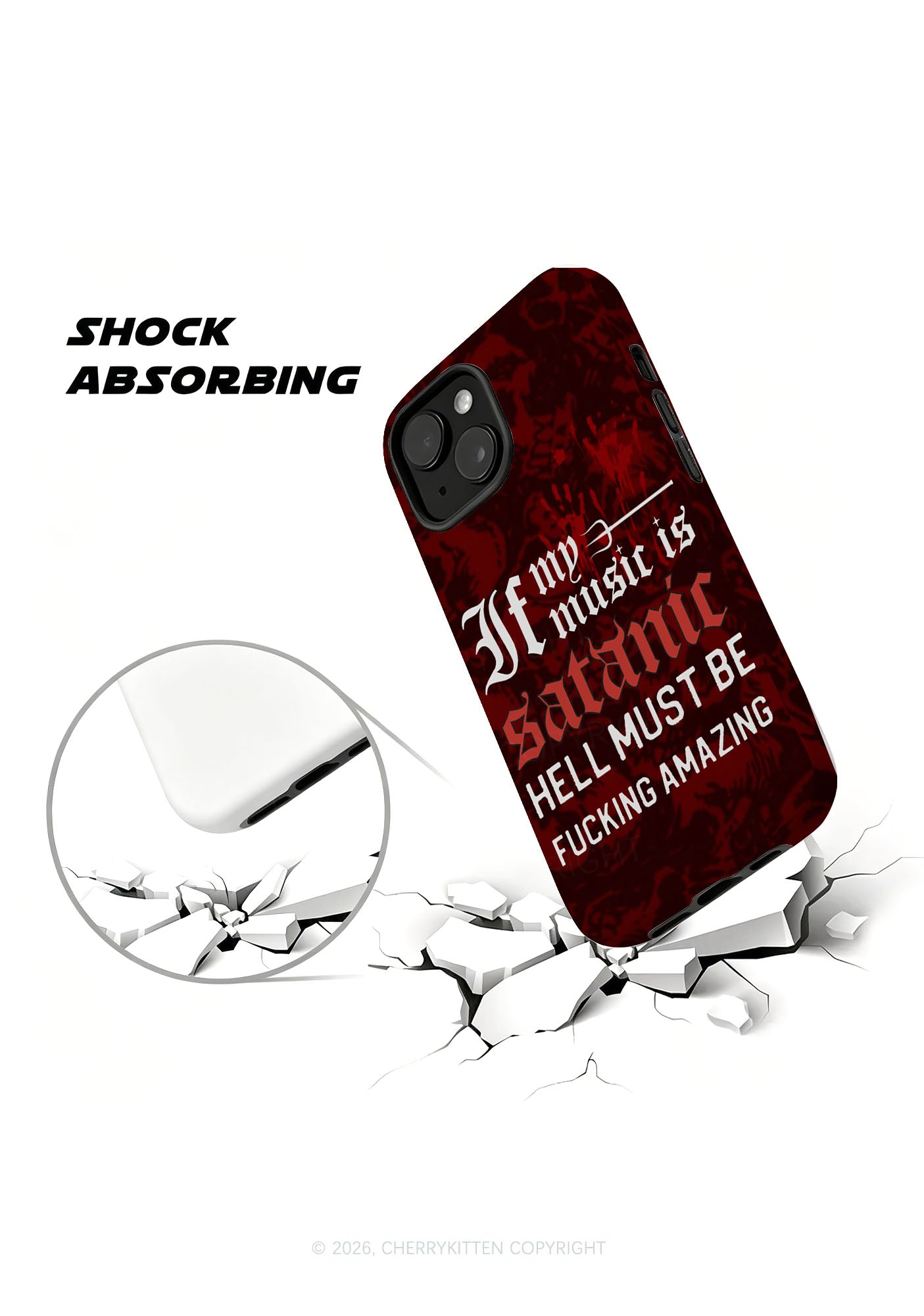 Halloween My Music Is Satanic Y2K Phone Case Cherrykitten
