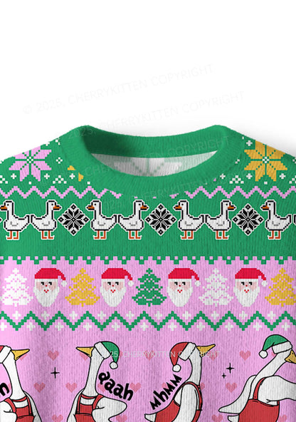 Im Not Going Goose Y2K Christmas Knit Sweatshirt Cherrykitten