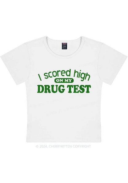 Scored High On Drxg Test Y2K Baby Tee Cherrykitten