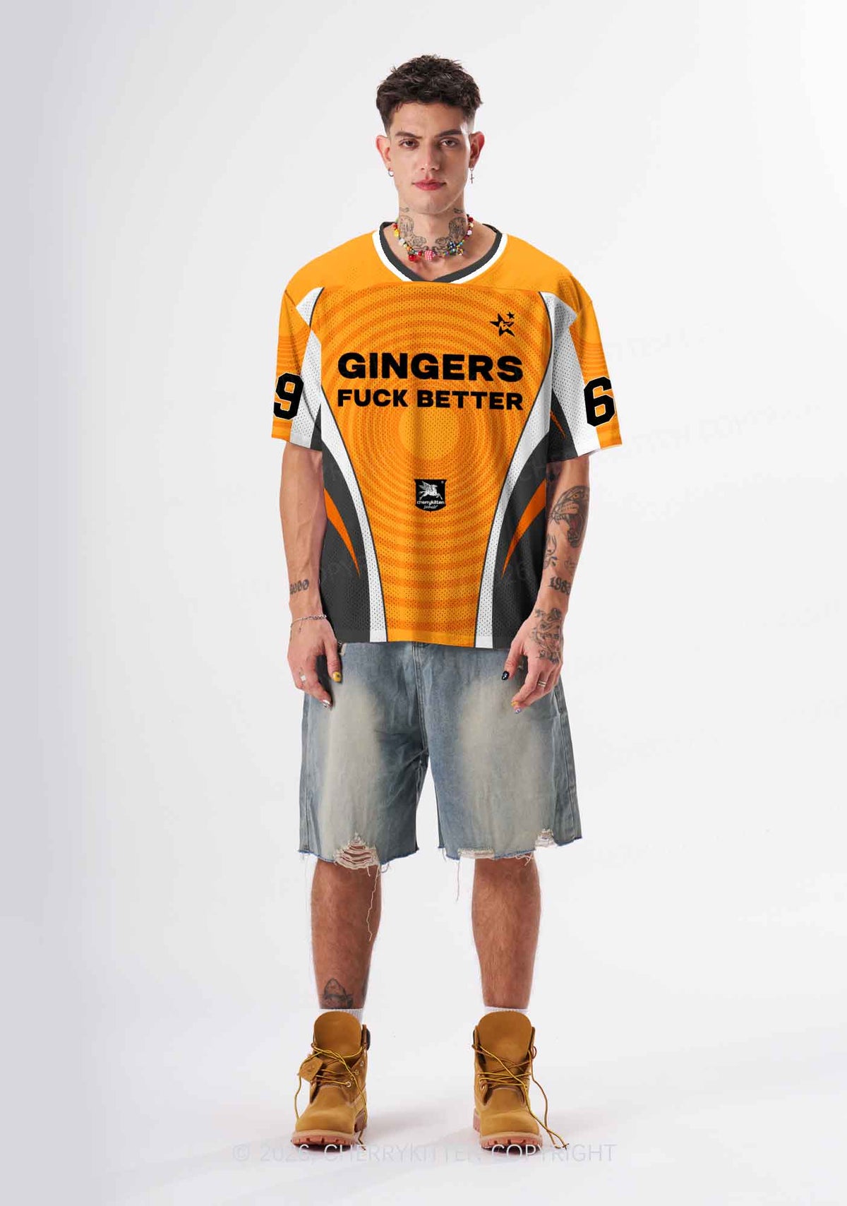 Orange Gingers Fxxk Better Y2K Sport Jersey Shirts Cherrykitten