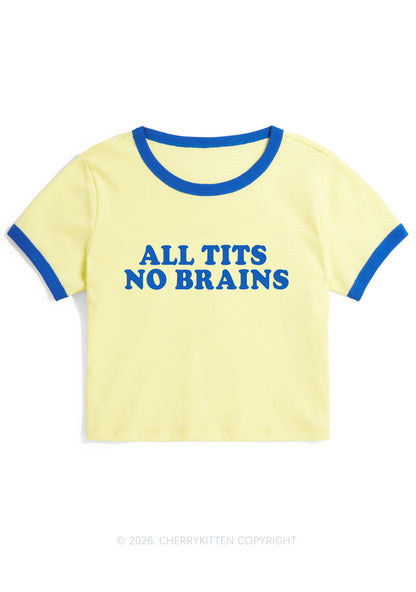 All Txts No Brains Y2K Ringer Tee Cherrykitten