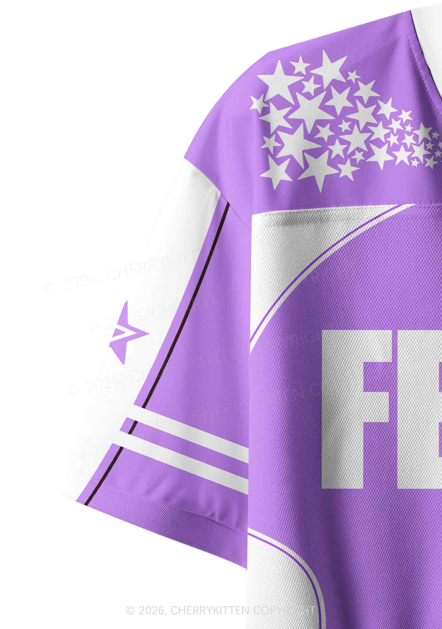 Purple Femme Pride Y2K Crop Sport Jersey Shirts Cherrykitten