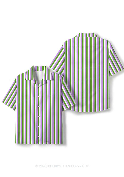 Genderqueer Flag Pride Y2K Print Hawaiian Shirt Cherrykitten