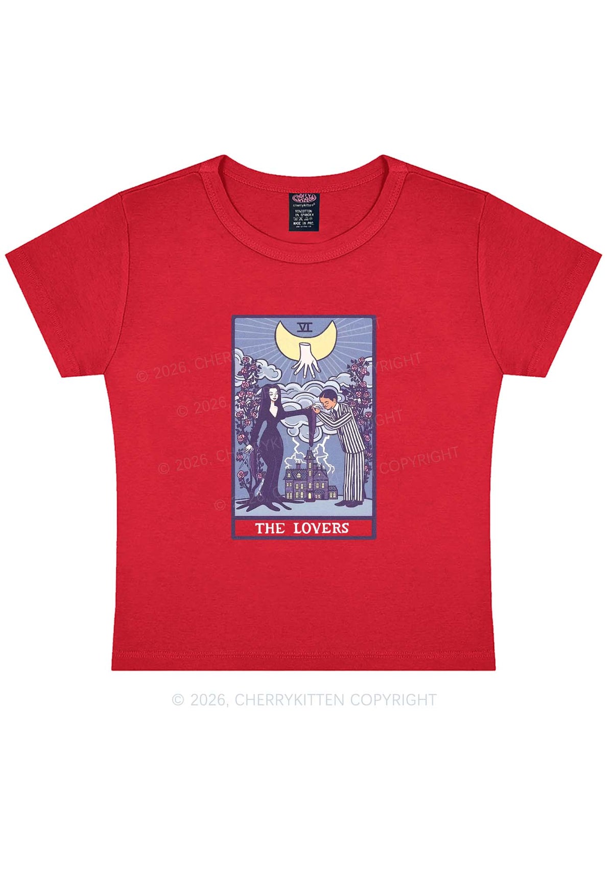 Halloween The Lovers Y2K Baby Tee Cherrykitten