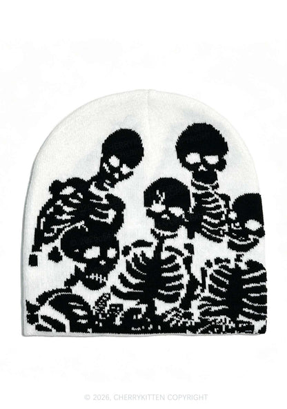 Retro Skull Y2K Knitted Hat Cherrykitten