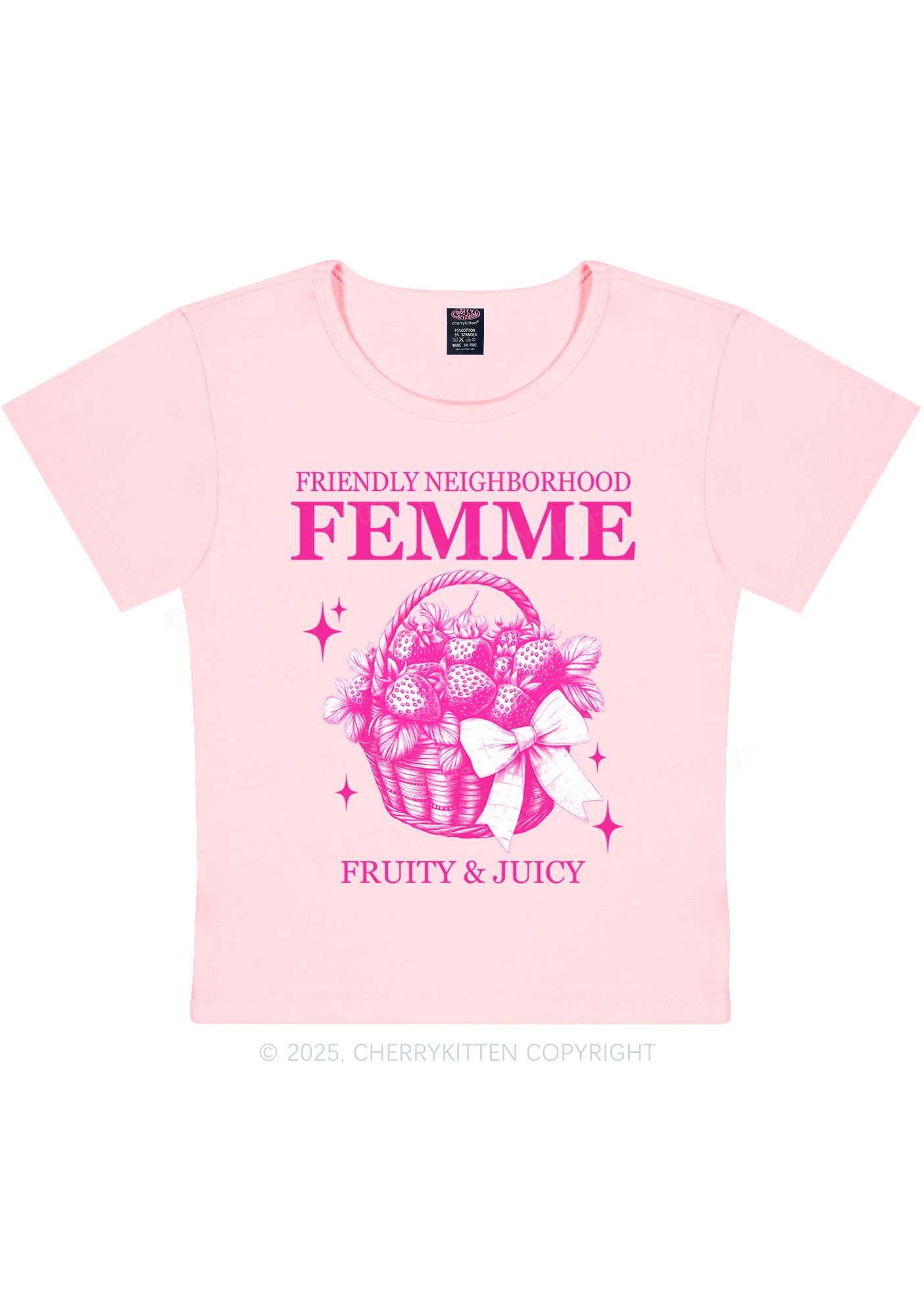 Friendly Neighborhood Femme Y2K Baby Tee Cherrykitten