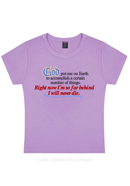 I Will Never Die Y2K Baby Tee Cherrykitten