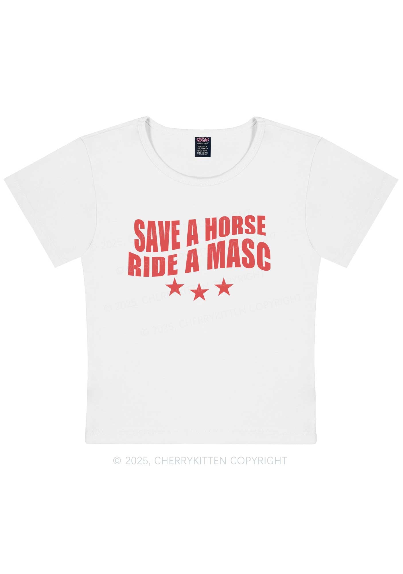 Ride A Masc Pride Y2K Baby Tee Cherrykitten