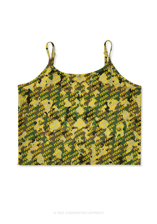 Wild Camouflage Feral Y2K Print Cami Crop Top Cherrykitten