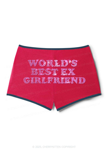 Rhinestone Best Ex Girlfriend Y2K Booty Shorts Cherrykitten