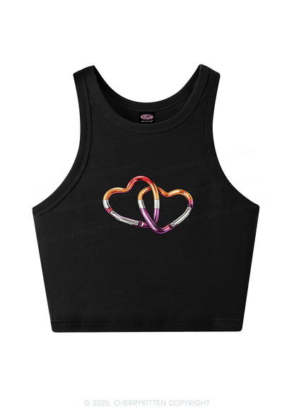 Carabiner Hearts Pride Y2K Crop Tank Top Cherrykitten