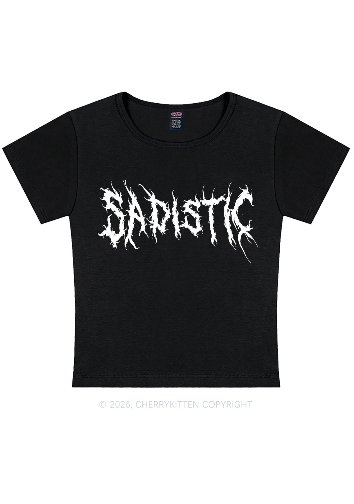 Sapistic Skull Y2K Baby Tee Cherrykitten