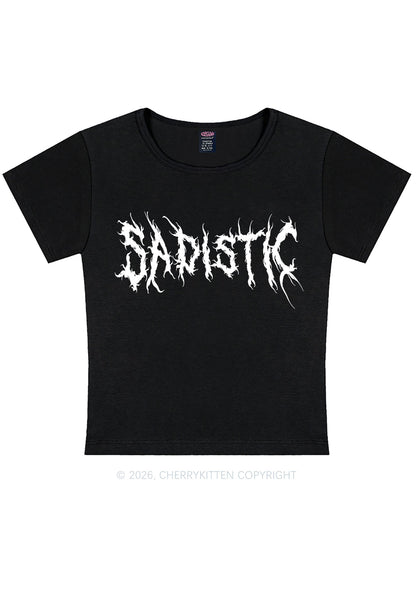 Sapistic Skull Y2K Baby Tee Cherrykitten