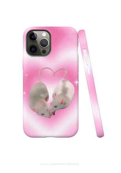 Pink Sweet Rats Valentine's Day Y2K Phone Case Cherrykitten