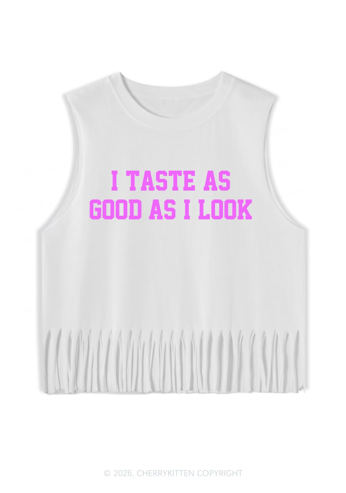 Taste Good Y2K Fringe Tank Top Cherrykitten