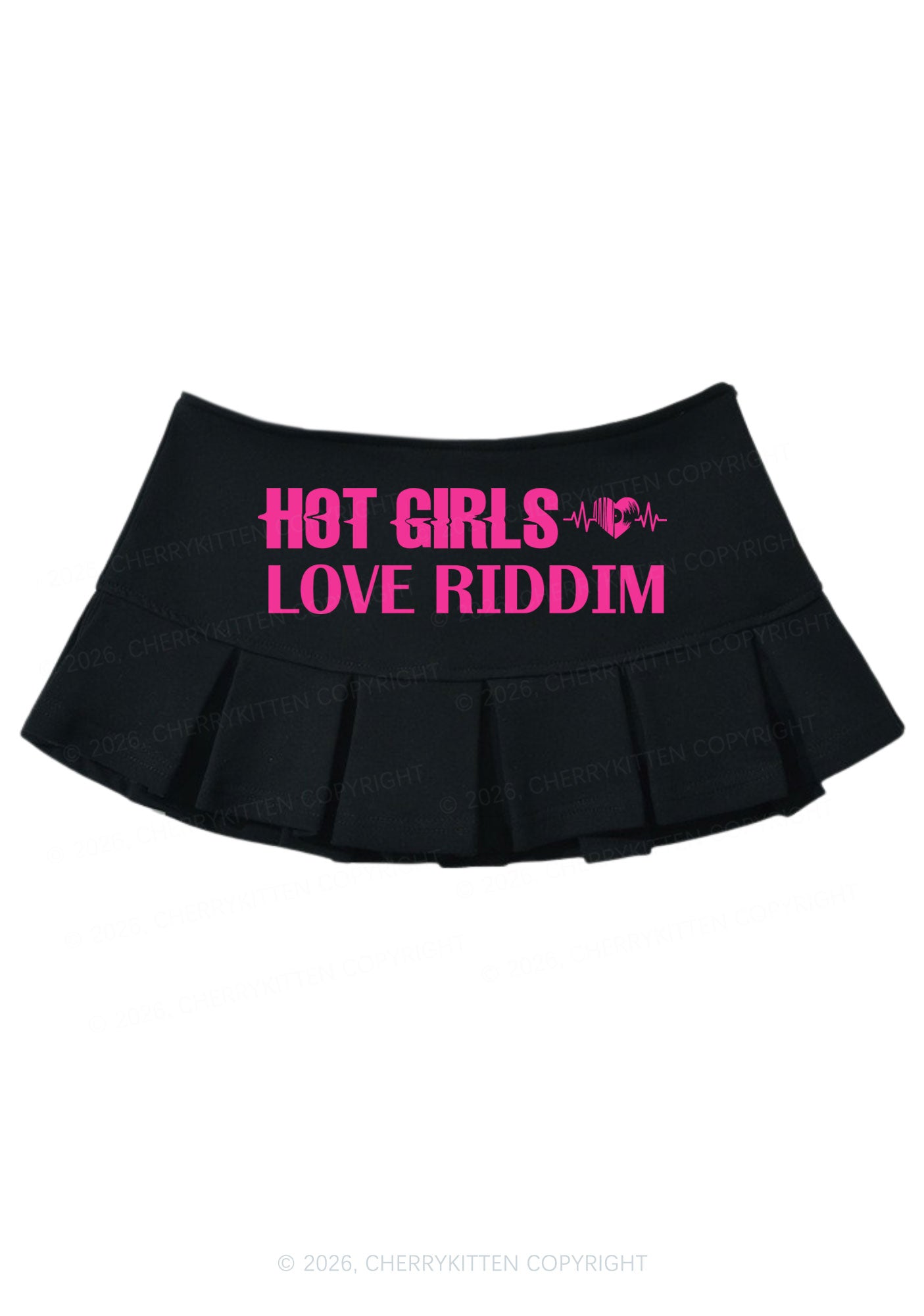 Hot Girls Love Riddim Y2K Mini Pleated Skirts Cherrykitten