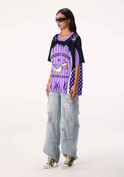 Halloween Spooky Goose On Loose Y2K Sport Jersey Shirts Cherrykitten
