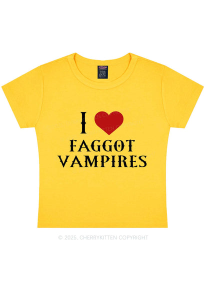 I Love Faggot Vampires Pride Y2K Baby Tee Cherrykitten