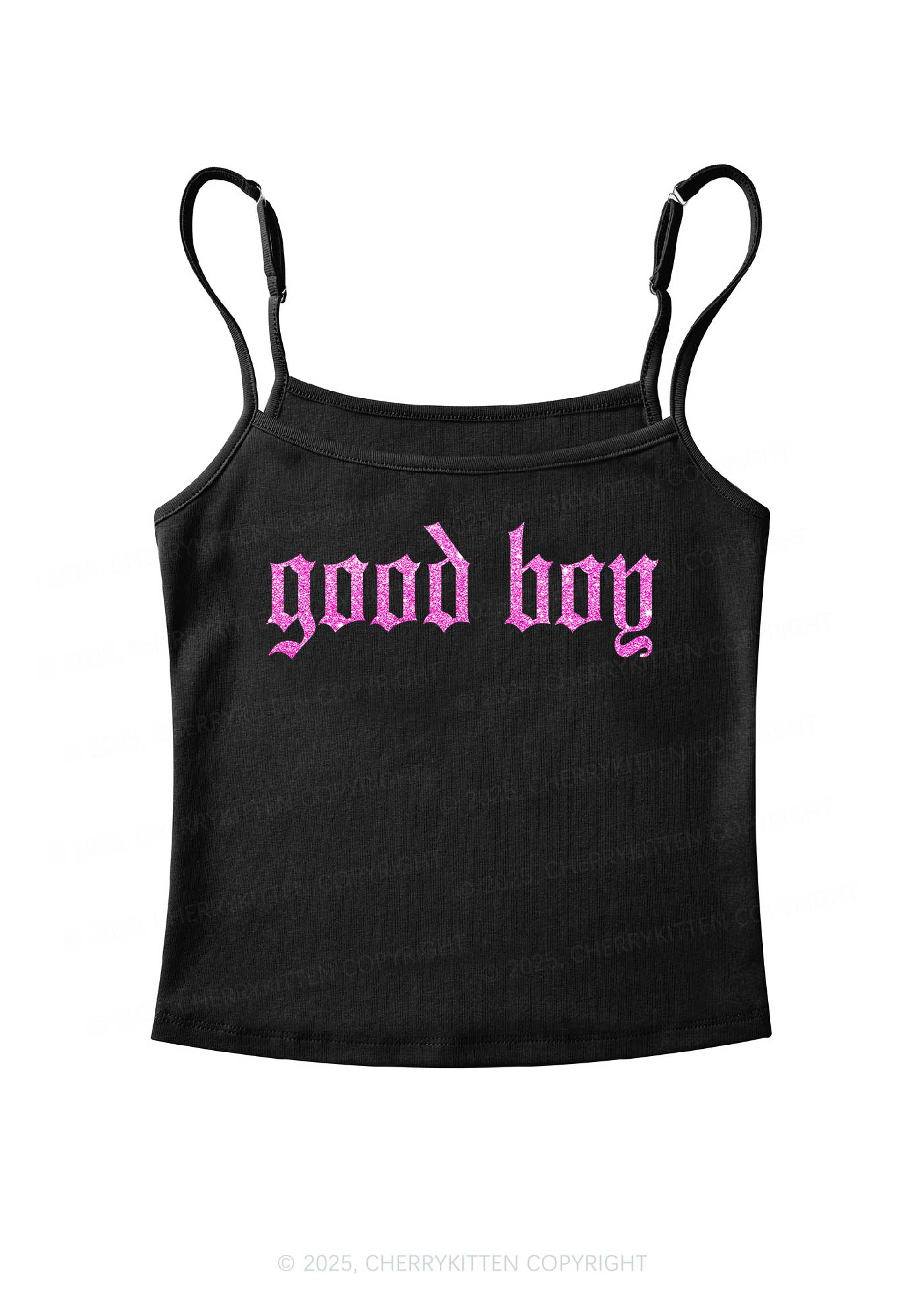 Glitter Good Boy Y2K Spaghetti Strap Cami Cherrykitten