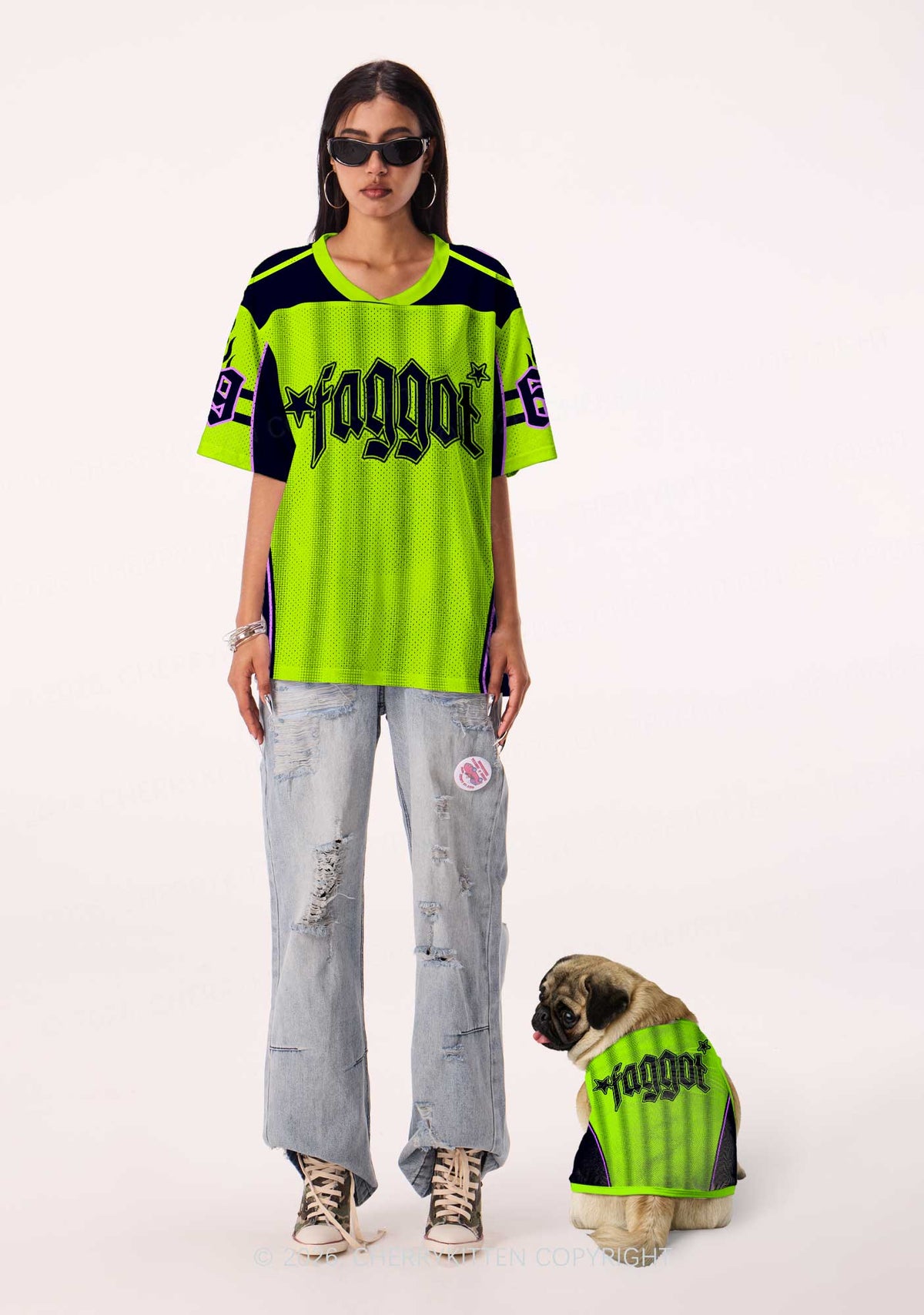 Faggot Stars Pride Y2K Pet Jersey Cherrykitten