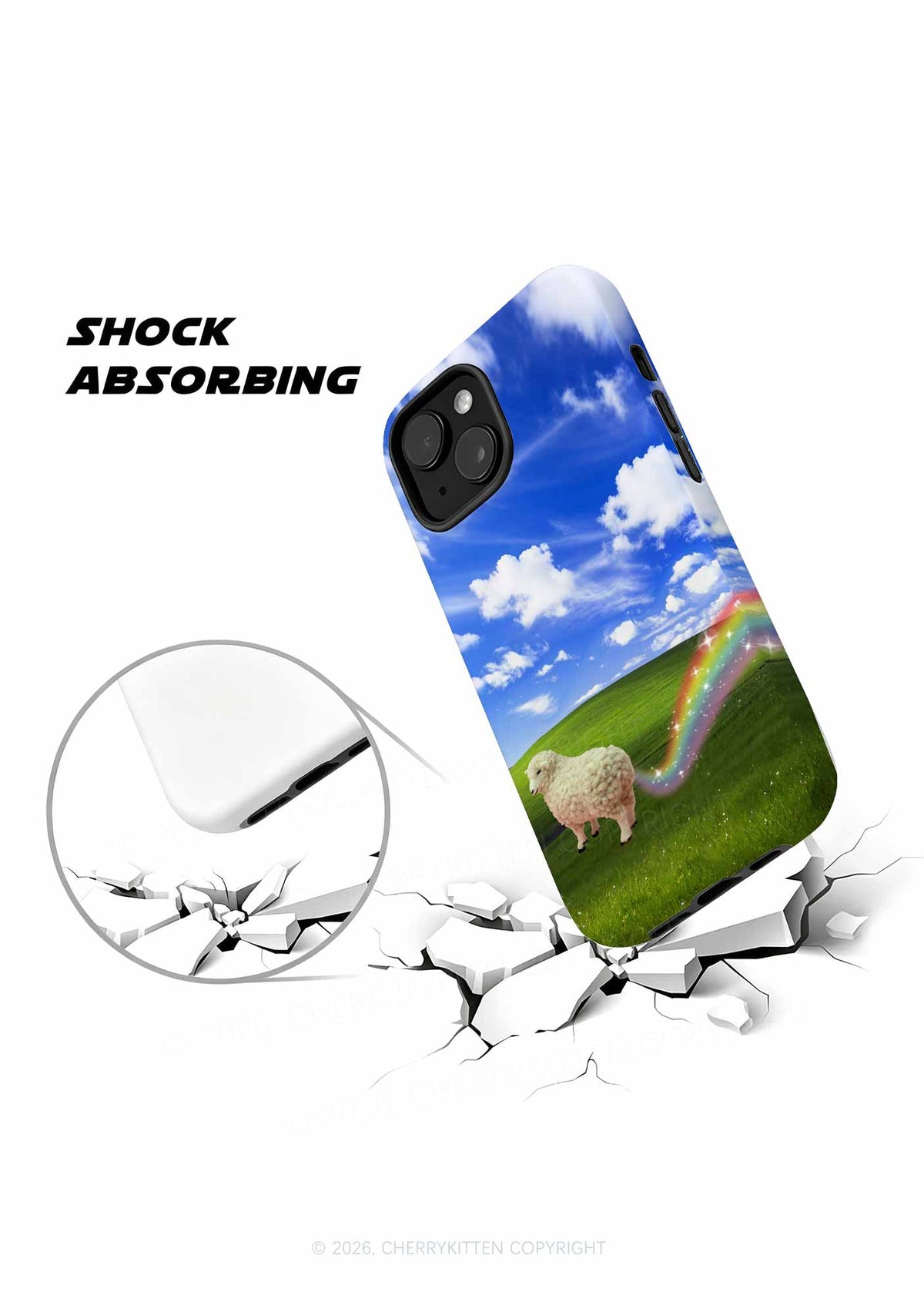 Sheep Rainbow Farts Y2K Phone Case Cherrykitten