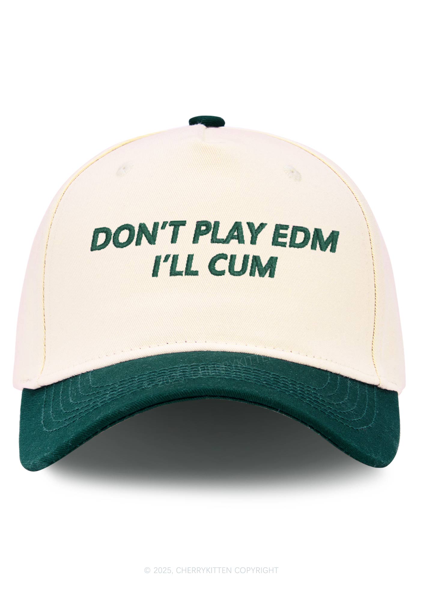 Embroidered Dont Play EDM Y2K Color Block Baseball Cap Cherrykitten