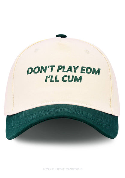 Embroidered Dont Play EDM Y2K Color Block Baseball Cap Cherrykitten