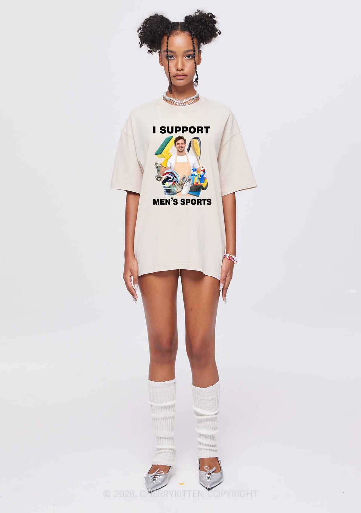 I Support Mens Sports Y2K Shirts Washed Tee Cherrykitten