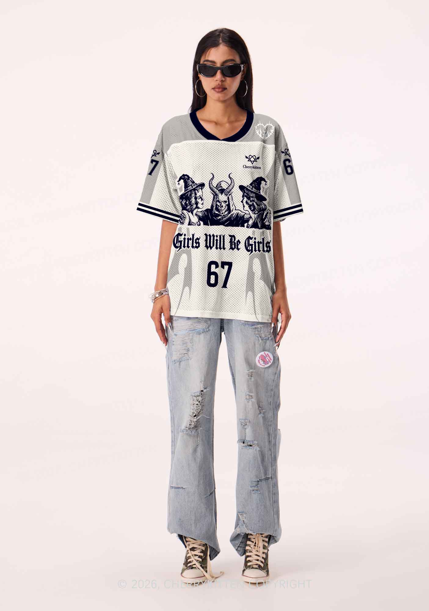 Halloween Girls Will Be Girls Y2K Sport Jersey Shirts Cherrykitten