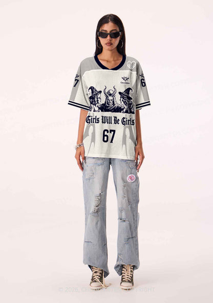 Halloween Girls Will Be Girls Y2K Sport Jersey Shirts Cherrykitten