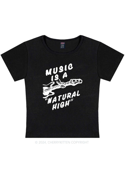 Curvy Music Is A Natural High Y2K Baby Tee Cherrykitten