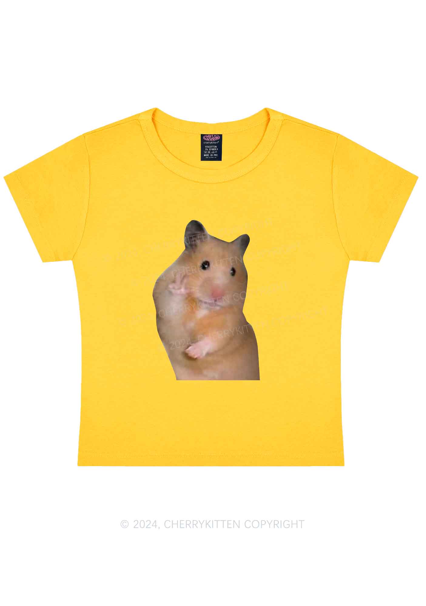 Peace Hamster Y2K Baby Tee Cherrykitten