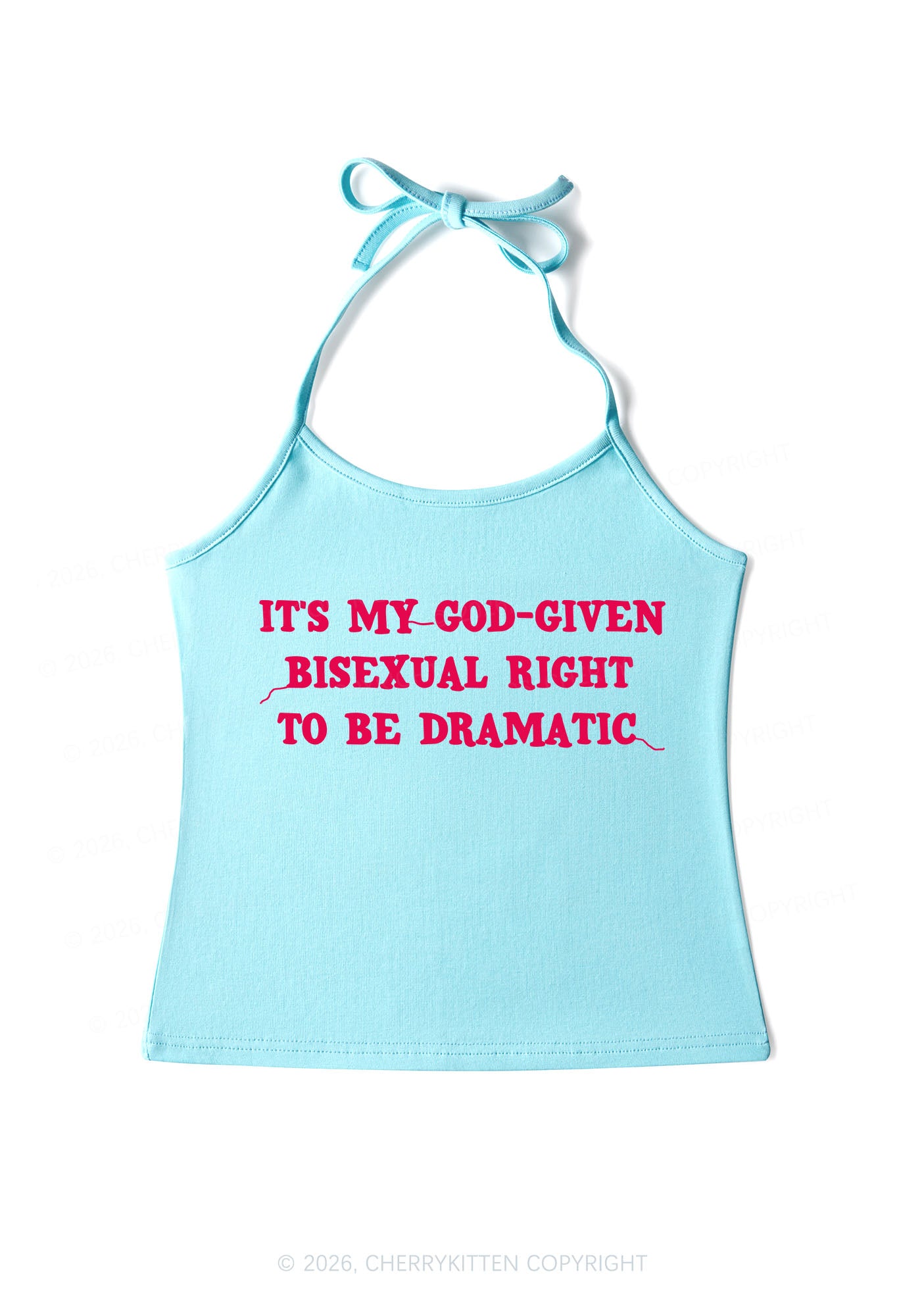 God Given Bisexual Right Pride Y2K Halter Neck Cami Cherrykitten
